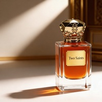 Flacon de parfum en verre vide avec bouchon couronne, base épaisse, rechargeable, emballage de parfum personnalisé avec logo pour marque OEM