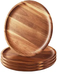 Plato de aperitivos de madera de bambú ecológico, bandeja Ovalada para pastel de desayuno, bandeja de servicio de botella de café y té, novedad