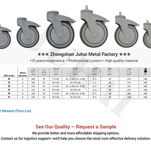 6 Zoll Medizinische Bettrollen, 5 Zoll Schwenkbare Bremsrollen, 4 Zoll Krankenhausbett-Rollen, Gepäck-Bremsrollen Großhandel - Product Image 3
