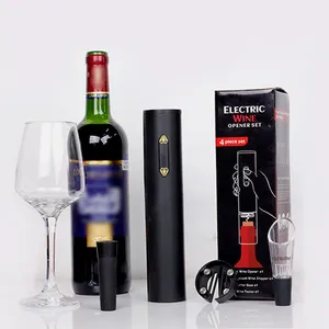 Relatiegeschenken Gadget 2024 Nieuwe Aankomst Goedkope Wijn Accessoires <span class=keywords><strong>4</strong></span> Stuks Elektrische Wijnopener Wijnpompset - Product Image 1