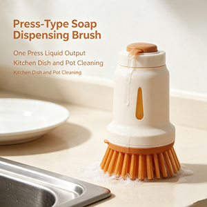 Brosse de nettoyage en silicone avec distributeur de savon, outil de récurage anti-rayures avec manche en plastique, pour évier de cuisine et ustensiles de cuisson - Product Image 4