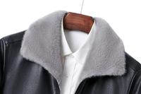 Nouvelle veste bomber vintage pour homme en cuir PU, fermeture éclair, doublure en polyester blanc, satin extra-épais, coupe ample, décontractée