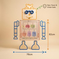 Jouet éducatif en bois Montessori STEM Robot Vane pour les enfants de 2 à 13 ans, développement de la pensée logique et apprentissage magnétique, tableau d'activités mural