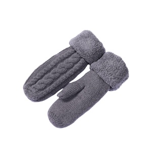 Gants d'hiver chauds en acrylique et <span class=keywords><strong>laine</strong></span> pour femmes, tricotés, épais, respirants, coupe-vent, pour le sport en plein air, le cyclisme, doublure confortable, mitaines originales - Product Image 2