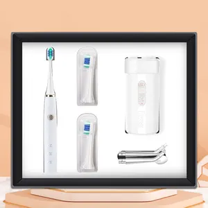 Artículos promocionales corporativos con regalos de logotipo irrigador oral cepillo de dientes eléctrico conjunto de regalo de negocios