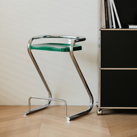 Chaise de bar moderne et écologique en acier chromé, couleur crème macaron, pour petite table haute de salle à manger d'appartement