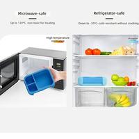 1200ml Draagbare BPA-vrije, voedselveilige kinderlunchbox met lekvrije 3-delige compartimenten voor school, picknick & reizen