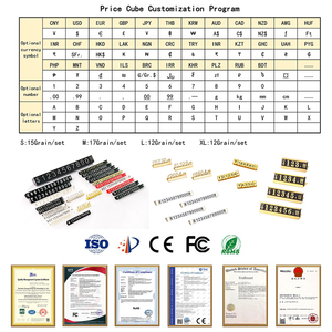Étiquettes de prix personnalisables en ABS pour euros et dollars, cubes numériques à clipser, supports d'autocollants recyclables pour téléphones, ordinateurs portables et comptoirs - Product Image 6