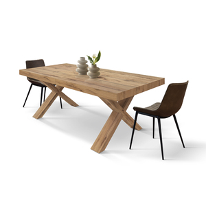 โต๊ะรับประทานอาหารแบบขยายได้ รุ่น Rustic Oak ขนาด 160x90 ซม. ฐาน MDF หน้าเมลามีน สำหรับใช้ภายใน - Product Image 5