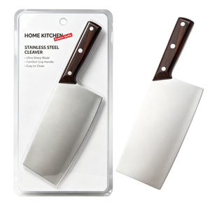 Cuchillo de cocina doméstico de alta calidad con mango de madera maciza natural y acero 7CR17MOV con cromo para un rendimiento extremadamente afilado y duradero. - Product Image 1