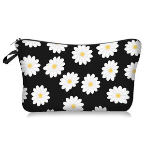 Pochette de voyage de luxe pour maquillage, marque privée, polyester noir uni, sac à fermeture éclair résistant à l'eau - Rangement tendance pour articles de toilette - Product Image 3