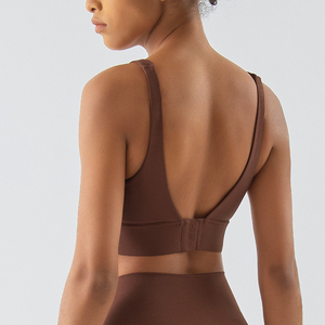 Supporto sportivo leggero da donna antiurto da corsa reggiseno Yoga profondo V schienale fisso tazza sportiva stampa biancheria intima poli reggiseno Fitness - Product Image 4