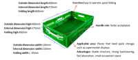 Caisse de rangement en plastique pliable et empilable HAOSEN - Durable, écologique, pour déménagement, camping, vente en gros en usine