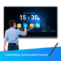65 75 86 İnç İnteraktif Düz Panel Android/Windows, Konferanslar için Ops Yuvası ile, 40 Nokta Dokunmatik 4k Akıllı Tahta, Eğitim İçin