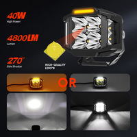 Wasserdichte 12V 24V 4 Zoll 80W Paar Seitenstrahler LED Auto Nebelscheinwerfer Bernstein Weiß Zusatzlampe für UTV Motorrad SUV Pickup