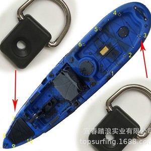 Anneau en D pour kayak avec vis et boucle de corde élastique pour remplacement et réparation, quincaillerie marine en plastique - Product Image 1