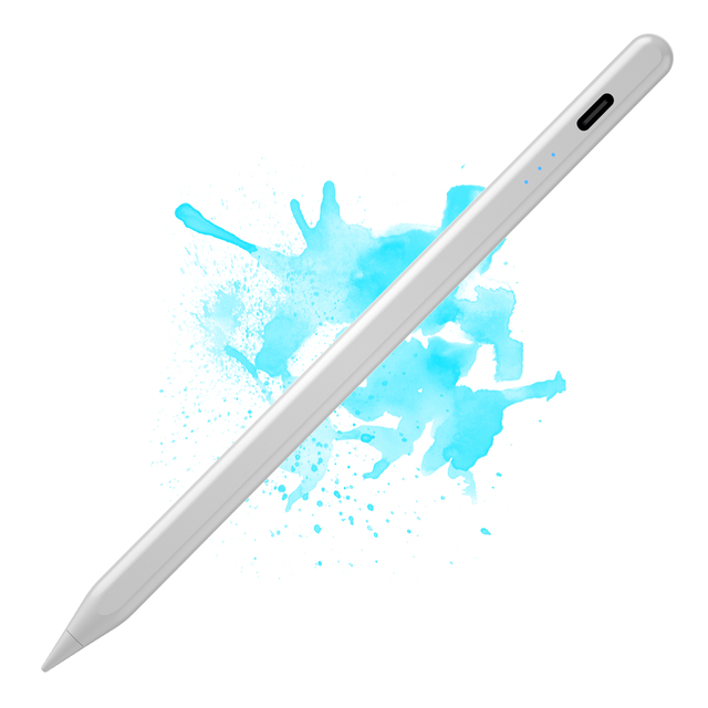Custom Logo Active Stylus Pen for Apple iPad 2018-2024 Pom Tip Palm Rejection Magnetic Tilt Sensitivity Type-C Charge Port Metal