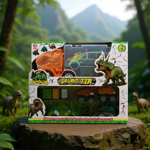 Camion dinosaure Sauro Tir 25x28x7 cm avec ensemble de véhicules jouets dinosaures - Product Image 1