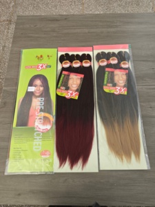 Échantillon Gratuit 225g 52 pouces 3X EZ Braiding Hair Vente en Gros Mèches Synthétiques Yaki Pré-Étirées de Haute Qualité pour Tresses Africaines - Product Image 2