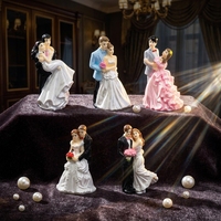 Figuras Coleccionables de Pareja en Miniatura, Suministros de Arte Chino, Figuras de Resina de Novios para Decoración de Micropaisajes
