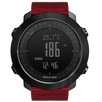 Jam Tangan Digital Olahraga Pria NORTH EDGE, Jam Lari dengan Altimeter, Barometer, Kompas, Tahan Air 50m