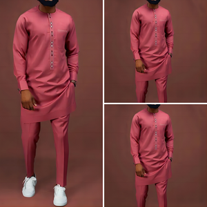Ensemble <span class=keywords><strong>pour</strong></span> hommes d'Afrique 2023 Chemise et <span class=keywords><strong>pantalon</strong></span> brodés et décontractés Dashiki Kaftan Outfit <span class=keywords><strong>pour</strong></span> hommes Wedding Party Wear - Product Image 2