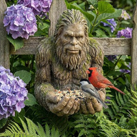 Nouveau mangeoire à oiseaux Bigfoot transfrontalier en résine, ornement artisanal de style campagnard américain, fabriqué en Chine, pour jardin, Pâques, Journée de plantation d'arbres