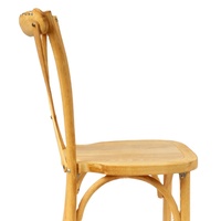 Chaise de salle à manger empilable en bois massif, style ferme, dossier croisé, pour extérieur, événements, banquets, mariages, hôtels et fêtes - Vente en gros