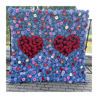 MYQ11 toile de fond de mariage en forme de cœur bleu vitrine décoration de mariage fausse fleur mur de plantes mur de fleurs
