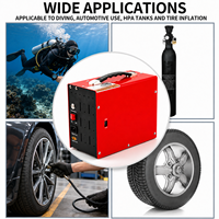Compresseur d'air haute pression portable AIRMEGA sans huile 4500Psi 300Bar 12V avec adaptateur secteur intégré, ventilateur et arrêt automatique pour la plongée