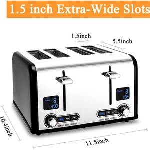 Stainless Steel Multifunctional 4-Slice <b>Toaster</b> with LED Display, Household Breakfast Machine - Product Image 2