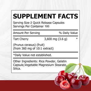 Private Label Service Tart Cherry Extract Daily Natrual <b>Supplement</b> Support Immune and Exercise Recovery Capsule - Product Image 6