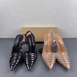 Sandales tendance 2024, chaîne en métal transparente, chaussures à talons pour femmes - Product Image 1