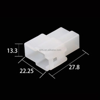 Conector automotriz de resorte cuadrado, terminales de carcasa macho y hembra, Conector de 6,3mm con 2 agujeros, 1/21, 1/2