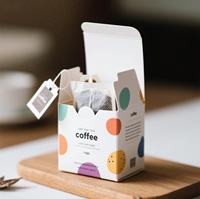 Boîte à café pliable en carton ondulé blanc recyclable personnalisable avec revêtement UV, boîte d'emballage alimentaire imprimée en couleur