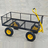 1000 Lbs Heavy Duty Steel Mesh Roll Container Garden Utility Trolley Portable Flower Cart
