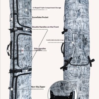 Équipement de ski/snowboard Freestyle : Sacs de transport pour snowboard et ski avec protections pour bâtons et sangles de fixation en tissu