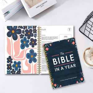 Journal biblique personnalisé pour un an, couverture imprimée florale, reliure spirale, dévotion quotidienne, cadeau pour les passionnés de religion, faible MOQ - Product Image 4