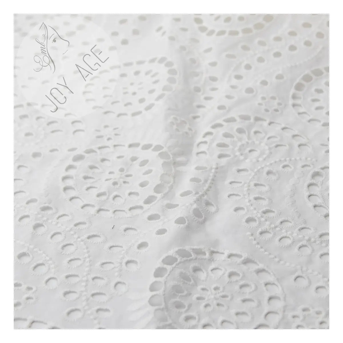 Moda Pianura Bianco 100% Cotone Occhiello Ricamato Fiori di Pizzo Trim Tessuti Per Broderie Anglaise Sjd Sacchetto di Vestiti