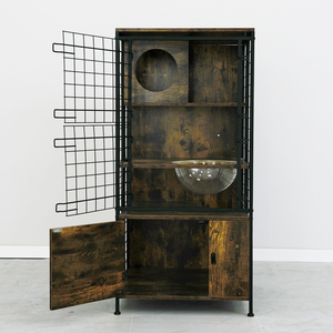 Toptan lüks konfor kediler için demir örgü kafes kapalı açık Villa kedi evi nefes özellik kutusu çıkarılabilir montaj - Product Image 6