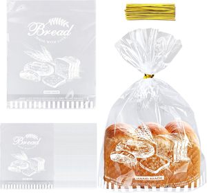 Bolsa de plástico transparente para panadería personalizada, bolsa de fuelle lateral inferior con HDPE para embalaje de pan, ensalada y pasteles - Product Image 5