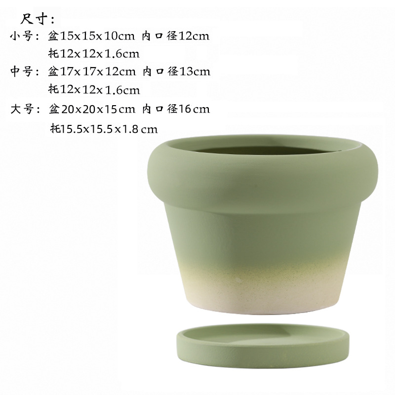 Short thick round gradient olive green