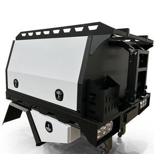 Lamax bandeja y toldo de aluminio de doble cabina adicional individual con caja para perros y caja de herramientas para camioneta - Product Image 4