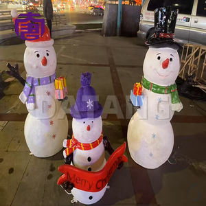 Lumières LED en forme de bonhomme de neige 3D personnalisées IP65, en résine transparente et fibre de verre, pour extérieur, jardin, Noël et festivals - Product Image 3