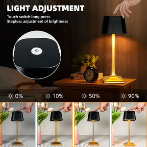 现代北欧触摸Alluminiu户外奢华礼品灯餐厅装饰无绳充电发光二极管黑金台灯 - Product Image 5