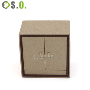 Caja de Madera de Doble Puerta con Logotipo Personalizado, Caja de Almacenamiento de Joyas para Collares y Anillos, Cajas de Joyería Portátiles de Lujo - Product Image 1