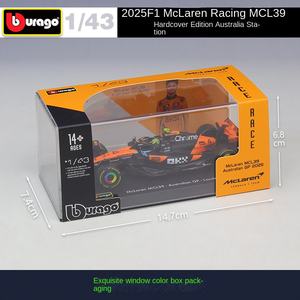 Bburago 1:43 2025 F1 Racing Mclaren Redbull Ferrariii # 4 # Modèle de voiture miniature en alliage métallique 81 MCL39, édition reliée - Product Image 4