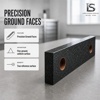 Bloc de précision en granit à bords droits avec deux trous, grade 00, pour inspection, alignement et mesure