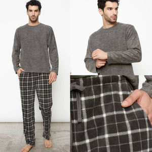 Set di <span class=keywords><strong>pigiami</strong></span> in <span class=keywords><strong>pile</strong></span> polare da <span class=keywords><strong>uomo</strong></span> con LOGO personalizzato Set di <span class=keywords><strong>pigiami</strong></span> giornalieri in due pezzi per <span class=keywords><strong>uomo</strong></span> adulto - Product Image 5