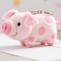 Peluche cochon mignonne, jouet en coton de 10 cm, rembourrage en coton PP, breloque de sac, porte-clés, petit pendentif, vente en gros
